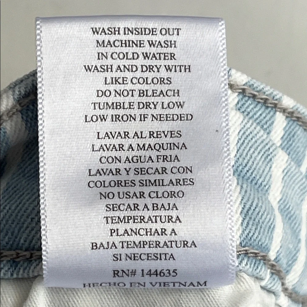 KanCan Signature Ultra High Rise Extreme Flair Light Blue Strip Jeans Women FLAW - Picture 12 of 13